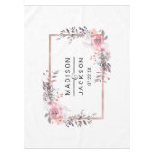 赤面&バラ金ゴールドフレームフローラ結婚ズモノグラム テーブルクロス (正面)