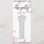 赤面&バラ金ゴールドフレームフローラ結婚式 プログラム (裏面)