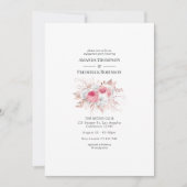 赤面&バラ金ゴールドフローラとレース婚約パーティ 招待状 (正面)