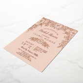 赤面&バラ金ゴールドフローララインアートブライダルシャワー 箔招待状 (回転した状態)