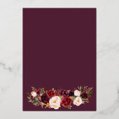 赤面&バーエレガントグンディバラフローラブーケ金ゴールド 箔招待状 (裏面)