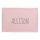 赤面・ピパーソナライズされたンク・ネーム・キッズ 枕カバー (裏面)