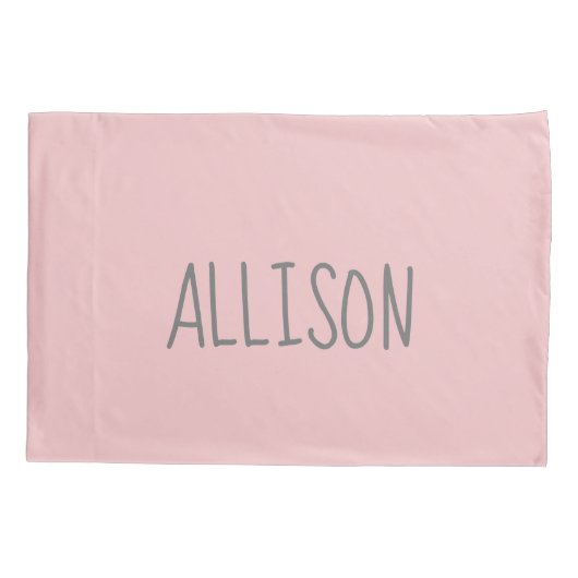 赤面・ピパーソナライズされたンク・ネーム・キッズ 枕カバー (裏面)