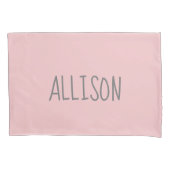 赤面・ピパーソナライズされたンク・ネーム・キッズ 枕カバー (正面)