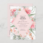 赤面・ピンクの花かわいらし園  インビテーションポストカード (正面/裏面)
