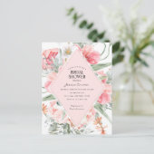 赤面・ピンクの花かわいらし園  インビテーションポストカード (スタンド正面)