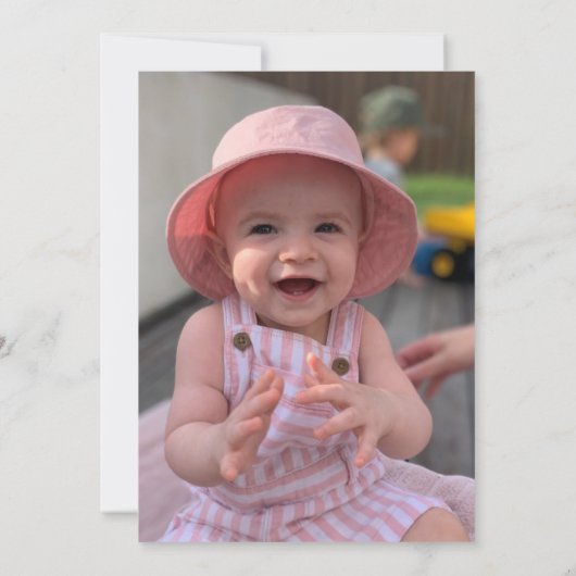 赤面&ピンクフラワーガールズ2nd誕生日パーティー写真 招待状 (裏面)