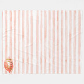 赤面 – ピンク金ゴールドXOXO水カラーキス フリースブランケット (正面(横))