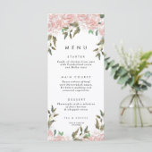 赤面·ピンク·バラ·グリーン結婚リーズのメニュー·カード メニュー (スタンド正面)
