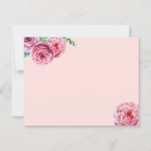 赤面·ピンク·フローラ結婚ズ·サンキュー·ノート·カード ノートカード (裏面)