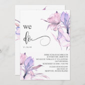 *～*赤面・ピンク・ローズ・フローラRSVP AR15 QR結婚 招待状 (正面/裏面)