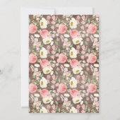 赤面·ピンク·素朴フローラ·ガールズ·バプテスマ 招待状 (裏面)