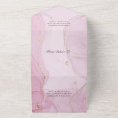 赤面·ピンク·金ゴールド·ウォー結婚ターカラーズ·オール·イン·ワン·イン·イン·イン·イン オールインワン招待状 (外側)