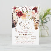 赤面&ピーチバラドリームキャッチャーボホブライダルシャワー 招待状 (スタンド正面)