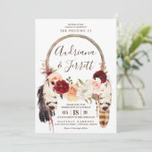 赤面&ピーチバラドリームキャッチャー結婚ボホズ 招待状 (スタンド正面)