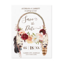 赤面&ピーチバラドリームキャッチャーBoho Save the Date
