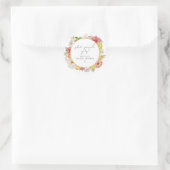 赤面&ピーチパステルフローラブライダルシャワー ラウンドシール (バッグ)