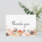 赤面&ピーチフローラと文字 サンキューカード (スタンド正面)
