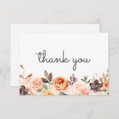 赤面&ピーチフローラと文字 サンキューカード (正面/裏面)