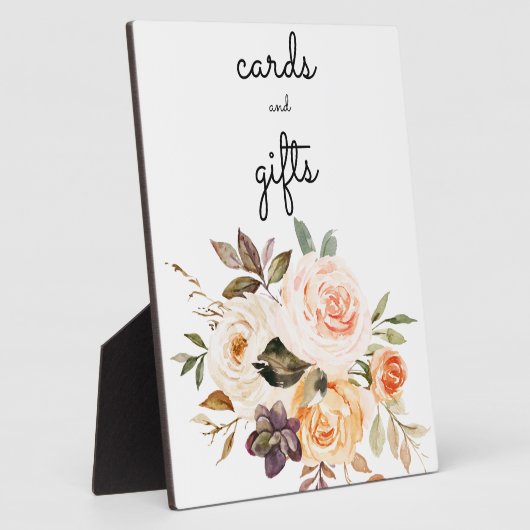 赤面&ピーチフローラカード&ギフトサインEasel 2 フォトプラーク (側面)