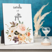 赤面&ピーチフローラカード&ギフトサインEasel 2 フォトプラーク (側面)