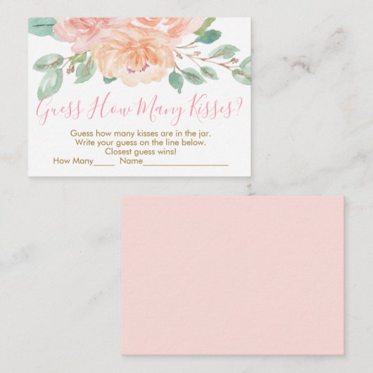 赤面&ピーチフローラ推測シャワーゲームの数 エンクロージャーカード (正面/裏面)