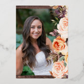 赤面&ピーチフローラ素朴卒業写真v2 FL  箔招待状 (裏面)