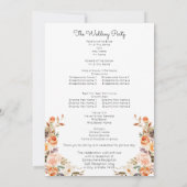赤面・ピーチフローラ結婚式プログラム 招待状 (裏面)