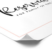 赤面、ピーチ、ブルーフローラの結婚予約サイン ポスター (角)