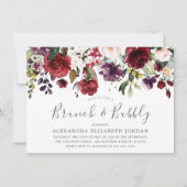 赤面&ブルガンディブランチ&バブリーブライダルシャワー 招待状 (正面)