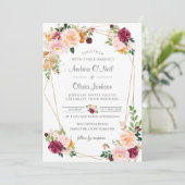 赤面&ブルゴーニュバラ結婚式招待状 招待状 (スタンド正面)