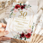 赤面&ブルゴーニュバラ50結婚周年記念 招待状<br><div class="desc">マルサラと赤面ピンクのバラ飾の花は、薄い金ゴールド枠。***お店の検索でH035を入力して一致するすべての項目を検索***または当社の赤面ピンクとブルゴーニュのバラコレクションを参照してください。***この高品質デザインはカスタマイズお客様の色とスタイルとテーマに合わせ結婚る簡単である。さらにカスタマイズする場合はクリック、「デザインツールを使用して編集」リンクをクリックし、デザインツールを使用してこのテンプレートを変更する。要もし件救済又は一致する品連絡目を下さい</div>