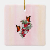 赤面、ブルゴーニュ、ホワイトローズブークオールオーバーPr セラミックオーナメント (裏面)