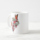 赤面、ブルゴーニュ、ホワイトローゼズブーケ コーヒーマグカップ (正面左)