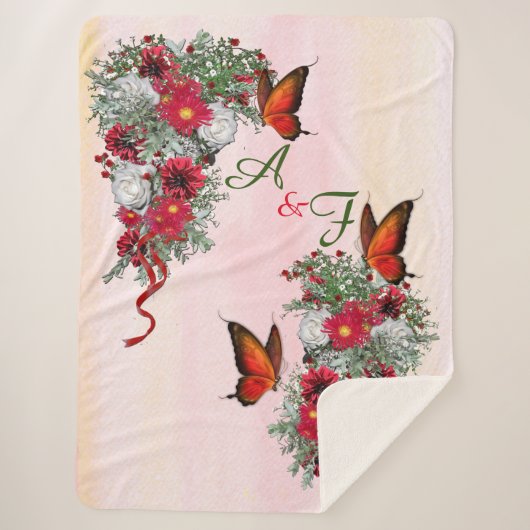 赤面、ブルゴーニュ、ホワイトローゼズブーケ シェルパブランケット (正面)