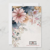 🌺赤面&ブルーフローラ結婚式招待状💌🌿 招待状 (裏面)