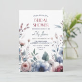 赤面&ブルーヴィンテージフローラブライダルシャワー 招待状 (スタンド正面)