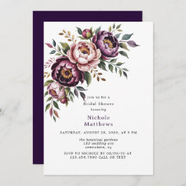 赤面&プラムピーニーリースブライダルシャワー 招待状