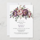 赤面&プラムピーニーリース婚約パーティ 招待状 (正面)