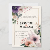 🌹赤面&プラムフローラ結婚式招待状💐💒 招待状 (正面)