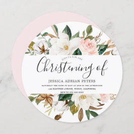 赤面&ホワイトビューティフルフローラ《キリスト教》洗礼式や命名式バプテスマ 招待状