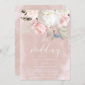 赤面&ホワイトフラワーゴージャス結婚ズ 招待状 (正面/裏面)