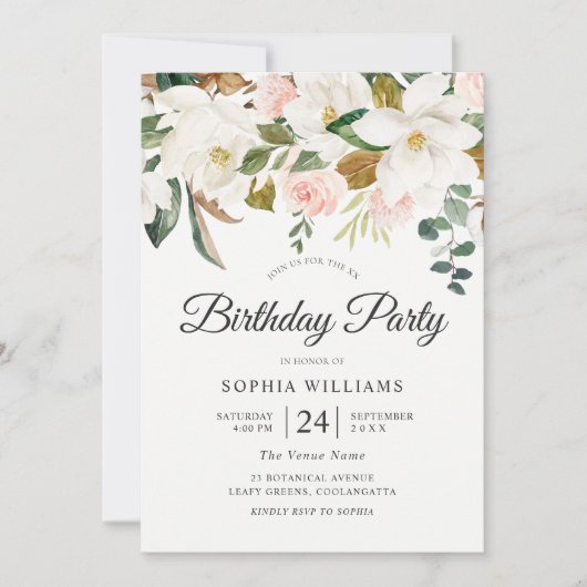 赤面&ホワイトフラワーズオールイヤーバースデーパーティー 招待状 (正面)