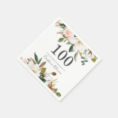 赤面&ホワイトフラワーズ100thバースデーパーティー スタンダードカクテルナプキン (角)