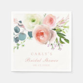 赤面&ホワイトフローラガーデンブーケ スタンダードカクテルナプキン (正面)