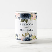 赤面&ホワイトフローラ結婚の婚約パーティ コーヒーマグカップ (中央)