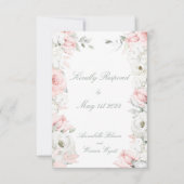 赤面&ホワイトローズフローラ庭園の結婚式リターン 出欠カード (正面)