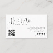 赤面 |ミニマルモダンエレガントリストQRコード 名刺 (裏面)