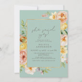 赤面&ミントフローラ彼女が言ったYesブライダルシャワー 招待状 (正面)