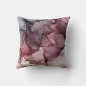 赤面、メイヴ、ペインのグレー抽象芸術 クッション (裏面)